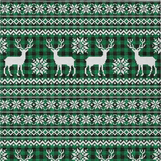 Green Black And Ivory Animal Print Washable Indoor Outdoor Area Rug Photo 4