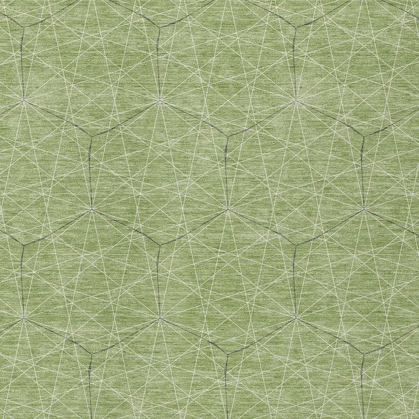 Green Black And Ivory Geometric Washable Indoor Outdoor Area Rug Photo 5