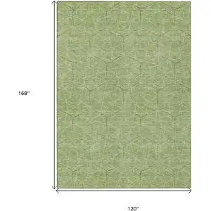 Photo of Green Black And Ivory Geometric Washable Indoor Outdoor Area Rug