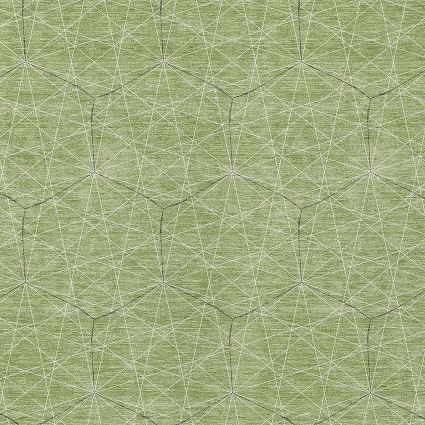 Green Black And Ivory Geometric Washable Indoor Outdoor Area Rug Photo 4