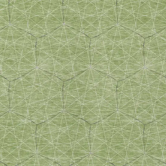 Green Black And Ivory Geometric Washable Indoor Outdoor Area Rug Photo 5