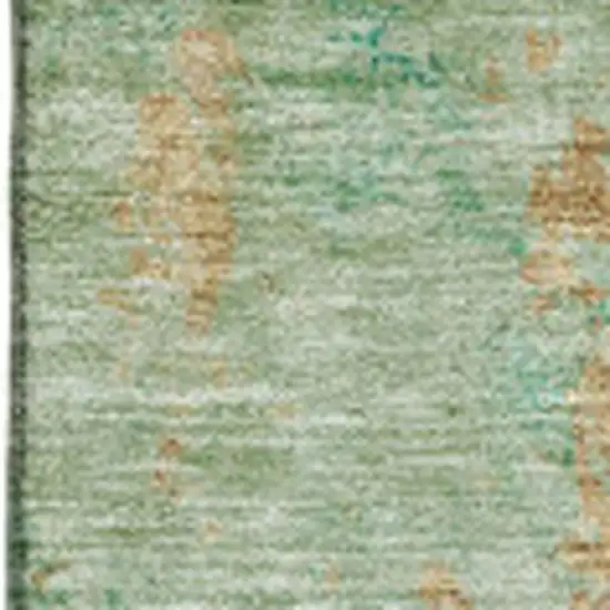 Green Blue And Gold Abstract Washable Area Rug With UV Protection Photo 3