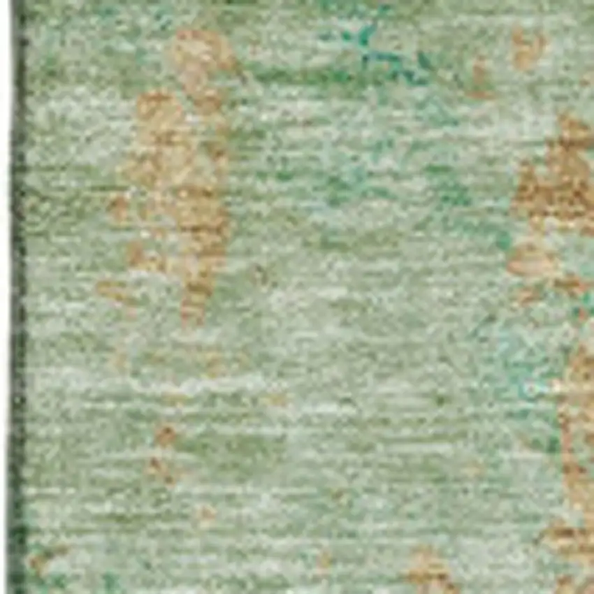 Green Blue And Gold Abstract Washable Area Rug With UV Protection Photo 3