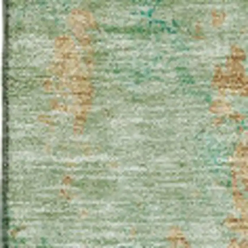 Green Blue And Gold Abstract Washable Area Rug With UV Protection Photo 6