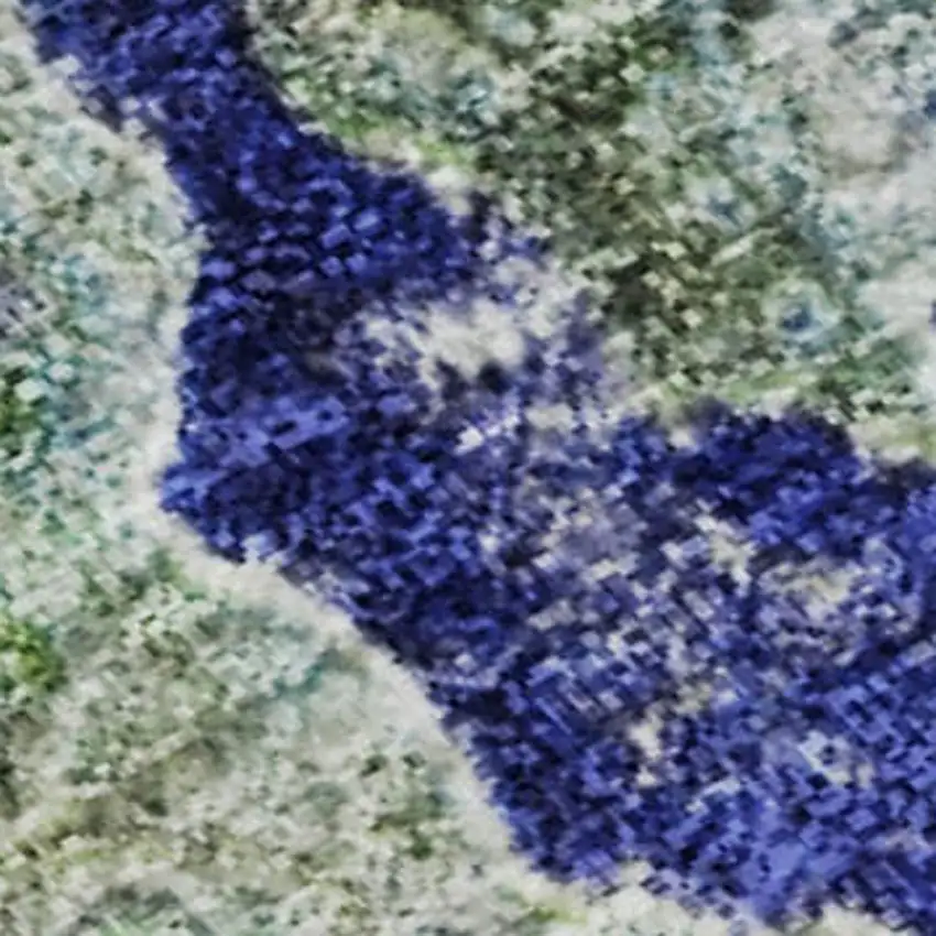 Green Blue And Ivory Abstract Washable Area Rug With UV Protection Photo 2