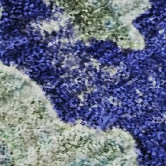 Green Blue And Ivory Abstract Washable Area Rug With UV Protection Photo 2