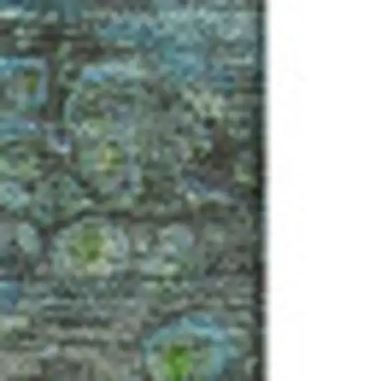 Green Blue And Ivory Abstract Washable Area Rug With UV Protection Photo 4