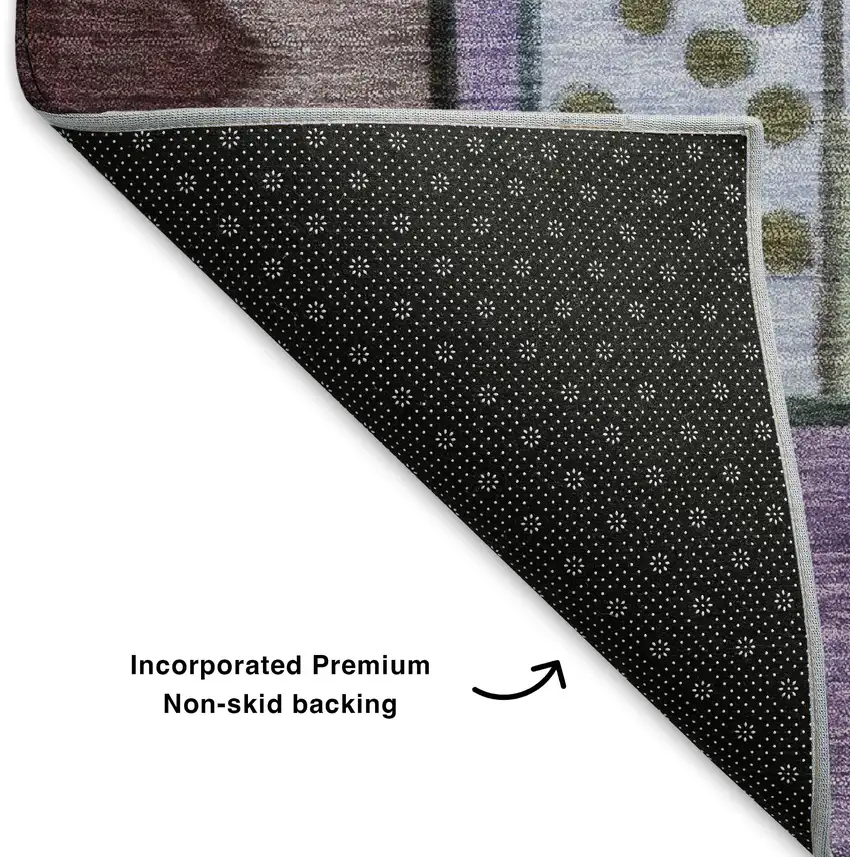 Green Blue And Ivory Abstract Washable Area Rug With UV Protection Photo 6