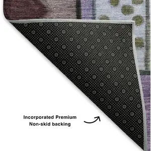 Photo of Green Blue And Ivory Abstract Washable Area Rug With UV Protection