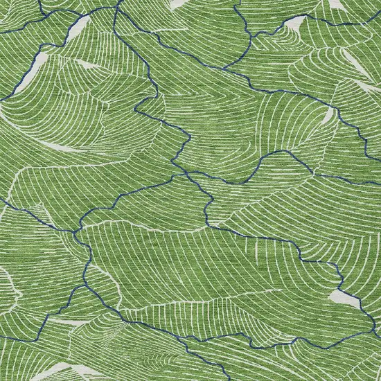 Green Blue And Ivory Abstract Washable Indoor Outdoor Area Rug Photo 6