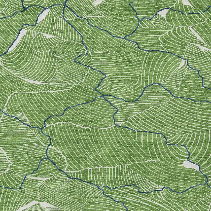 Green Blue And Ivory Abstract Washable Indoor Outdoor Area Rug Photo 6
