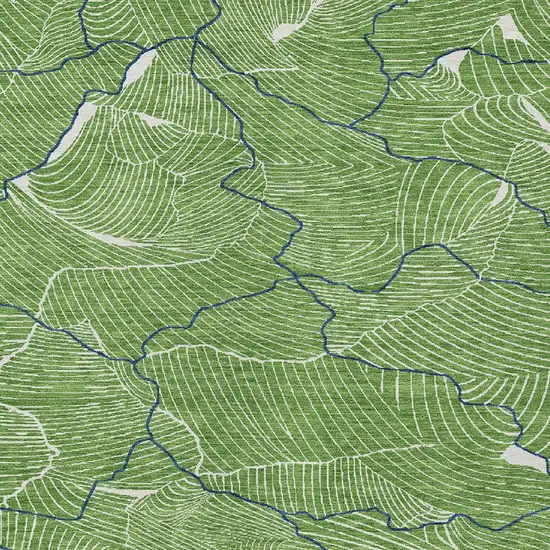 Green Blue And Ivory Abstract Washable Indoor Outdoor Area Rug Photo 6