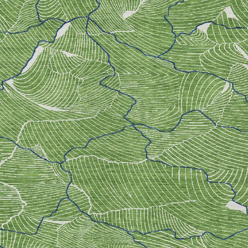 Green Blue And Ivory Abstract Washable Indoor Outdoor Area Rug Photo 6