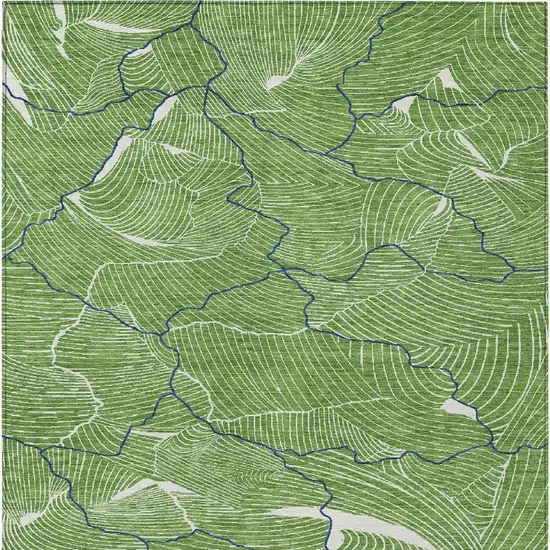 Green Blue And Ivory Abstract Washable Indoor Outdoor Area Rug Photo 7