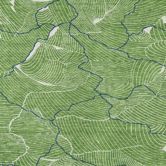 Green Blue And Ivory Abstract Washable Indoor Outdoor Area Rug Photo 6