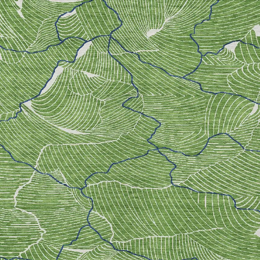 Green Blue And Ivory Abstract Washable Indoor Outdoor Area Rug Photo 6