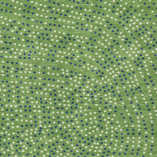 Green Blue And Ivory Polka Dot Washable Indoor Outdoor Area Rug Photo 7