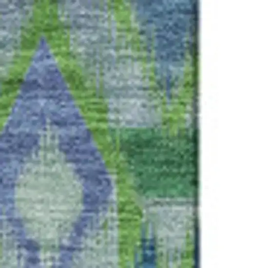 Green Blue And Ivory Southwestern Washable Area Rug With UV Protection Photo 3
