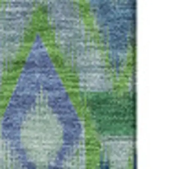 Green Blue And Ivory Southwestern Washable Area Rug With UV Protection Photo 3