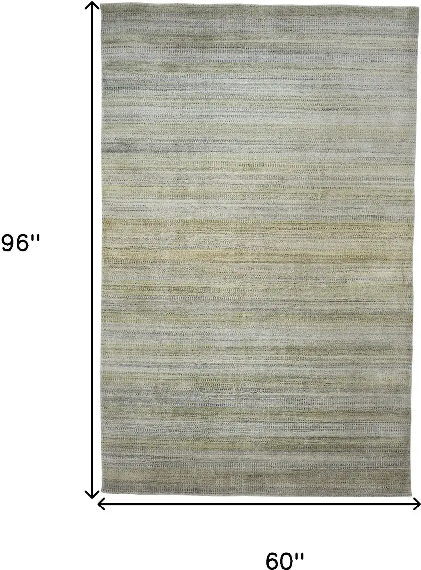 Green Blue And Tan Ombre Hand Woven Area Rug Photo 6