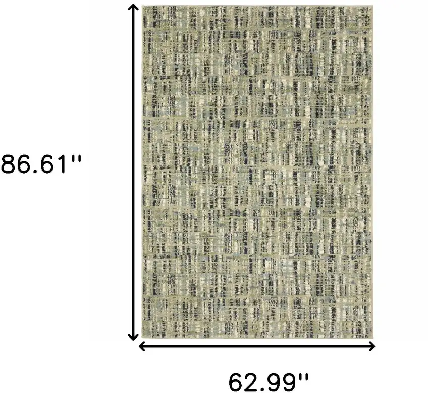 Green Blue Ivory Beige And Light Blue Abstract Power Loom Stain Resistant Area Rug Photo 10