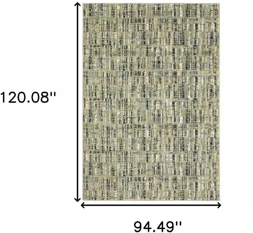 Green Blue Ivory Beige And Light Blue Abstract Power Loom Stain Resistant Area Rug Photo 10