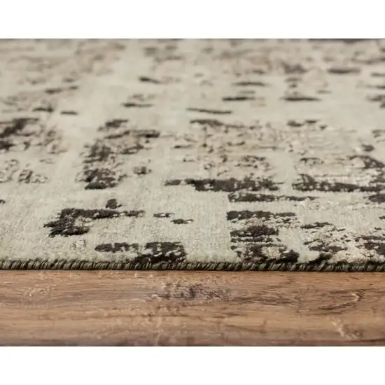 Green Brown And Beige New Zealand Lambs Wool Abstract Hand Carved Handmade Area Rug Photo 5