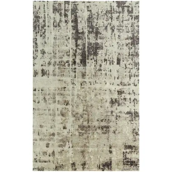 Green Brown And Beige New Zealand Lambs Wool Abstract Hand Carved Handmade Area Rug Photo 2