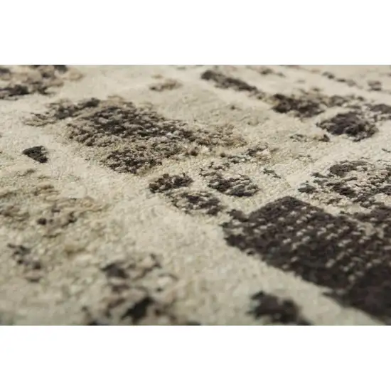 Green Brown And Beige New Zealand Lambs Wool Abstract Hand Carved Handmade Area Rug Photo 4
