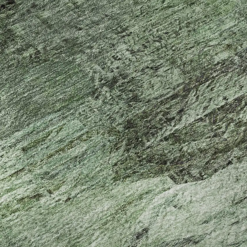 Green Brown And Ivory Abstract Washable Area Rug With UV Protection Photo 3