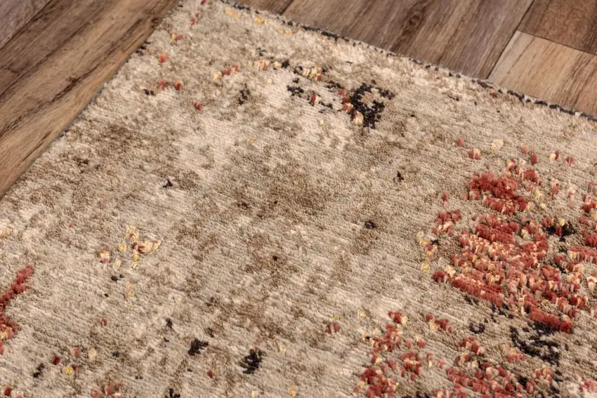 Green Copper And Beige New Zealand Lambs Wool Abstract Hand Carved Handmade Area Rug Photo 2