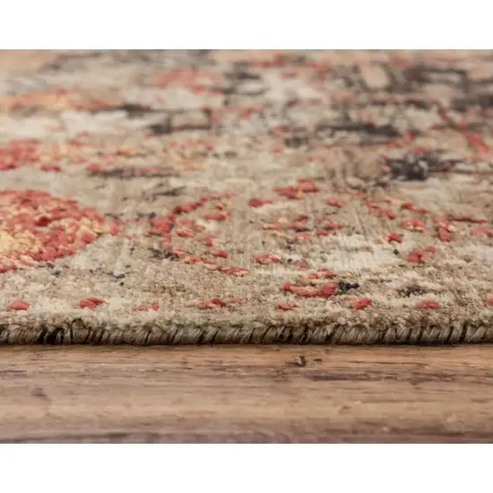 Green Copper And Beige New Zealand Lambs Wool Abstract Hand Carved Handmade Area Rug Photo 5