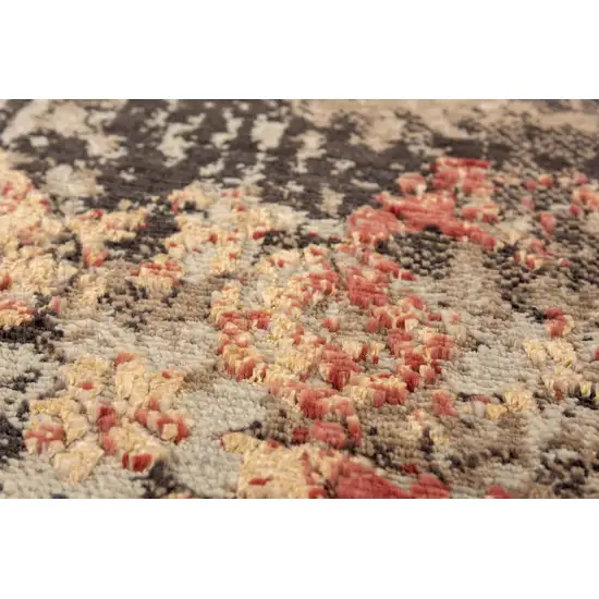 Green Copper And Beige New Zealand Lambs Wool Abstract Hand Carved Handmade Area Rug Photo 4