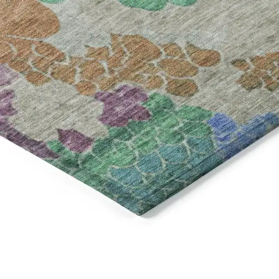 Green Copper And Blue Geometric Washable Indoor Outdoor Area Rug Photo 9