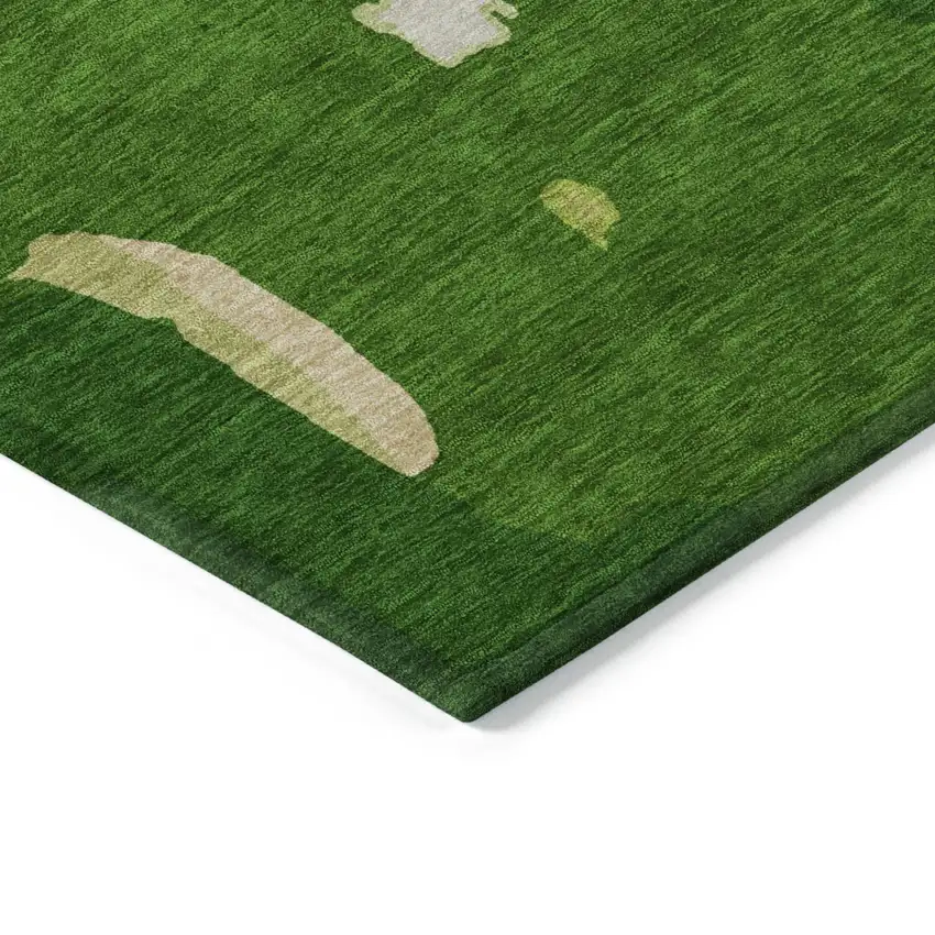 Green Copper And Brown Abstract Washable Indoor Outdoor Area Rug Photo 5