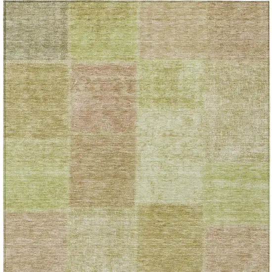 Green Copper And Mint Green Patchwork Washable Indoor Outdoor Area Rug Photo 5
