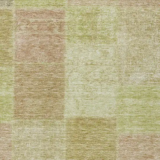 Green Copper And Mint Green Patchwork Washable Indoor Outdoor Area Rug Photo 6