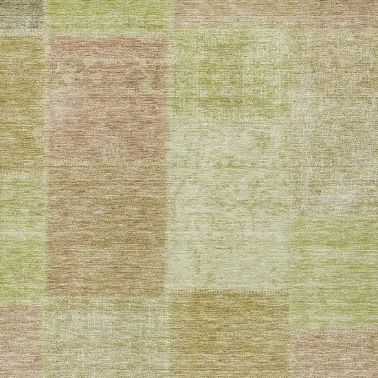 Green Copper And Mint Green Patchwork Washable Indoor Outdoor Area Rug Photo 6