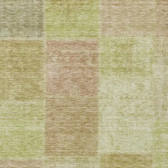 Green Copper And Mint Green Patchwork Washable Indoor Outdoor Area Rug Photo 6
