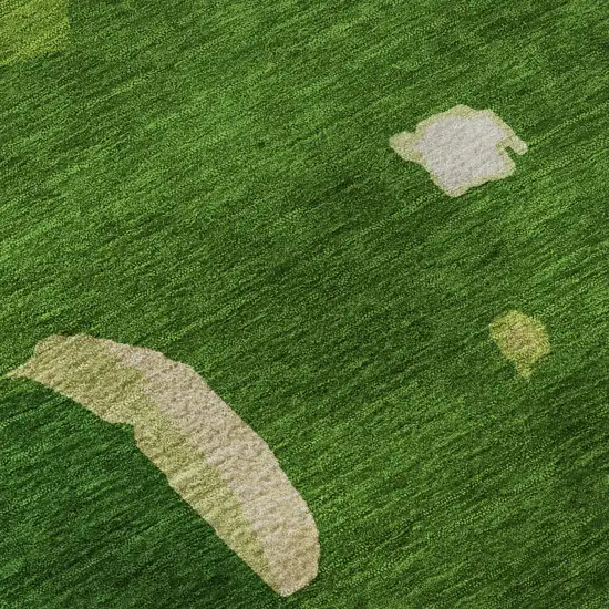 Green Copper And Orange Abstract Washable Area Rug With UV Protection Photo 9