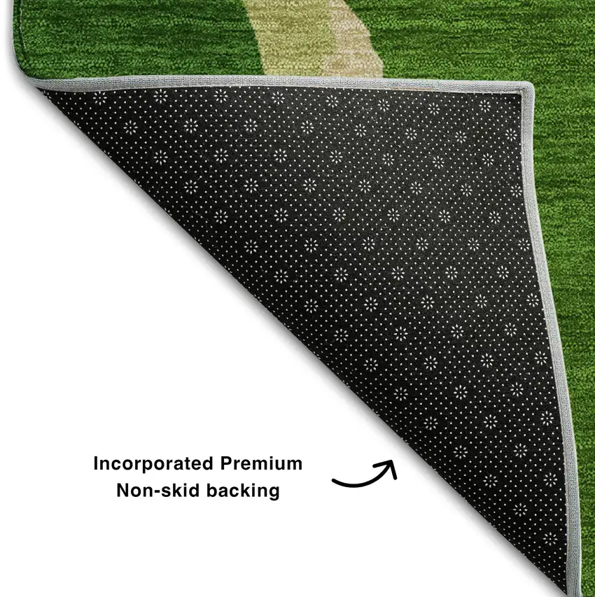 Green Copper And Orange Abstract Washable Area Rug With UV Protection Photo 6