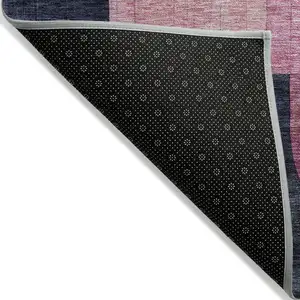 Photo of Green Copper And Pink Abstract Washable Indoor Outdoor Area Rug