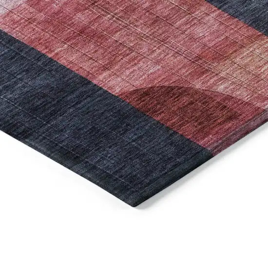 Green Copper And Pink Abstract Washable Indoor Outdoor Area Rug Photo 3