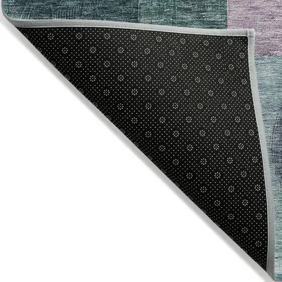Green Copper And Purple Geometric Washable Indoor Outdoor Area Rug Photo 4
