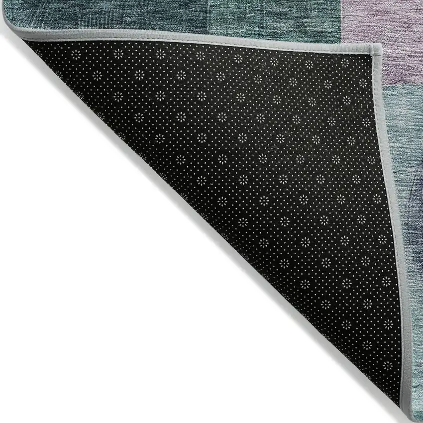 Green Copper And Purple Geometric Washable Indoor Outdoor Area Rug Photo 4
