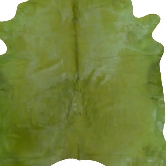 6 Ft Green Dyed Stenciled Cowhide Rug Photo 3