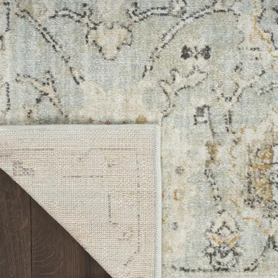 Green Floral Distressed Area Rug Photo 9