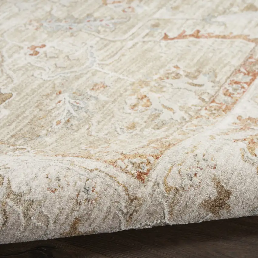 Green Floral Distressed Area Rug Photo 9
