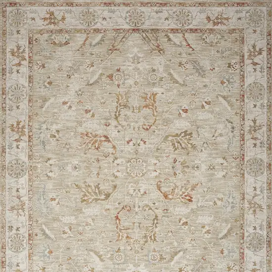Green Floral Distressed Area Rug Photo 8
