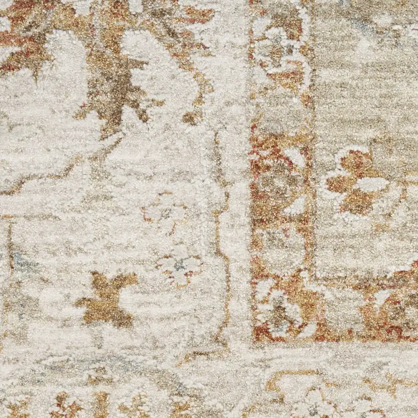 Green Floral Distressed Area Rug Photo 2